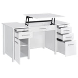 Dylan 60-inch 4-drawer Lift Top Office Desk White High Gloss - 801573