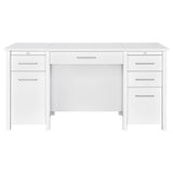 Dylan 60-inch 4-drawer Lift Top Office Desk White High Gloss - 801573
