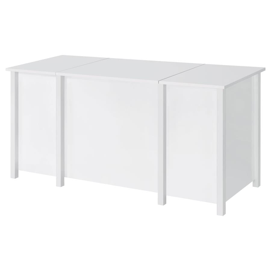 Dylan 60-inch 4-drawer Lift Top Office Desk White High Gloss - 801573