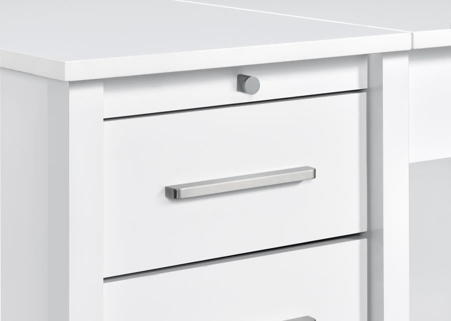 Dylan 60-inch 4-drawer Lift Top Office Desk White High Gloss - 801573