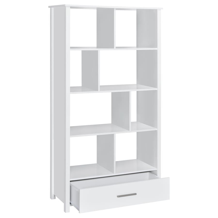 Dylan 68-inch 4-shelf Storage Bookshelf White High Gloss - 801574
