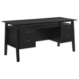Goodson 64-inch 4-Drawer Double Pedestal Computer Desk Black - 801586