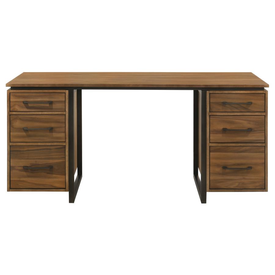 Berhalter 6-Drawer Double Pedestal File Computer Desk - 801596