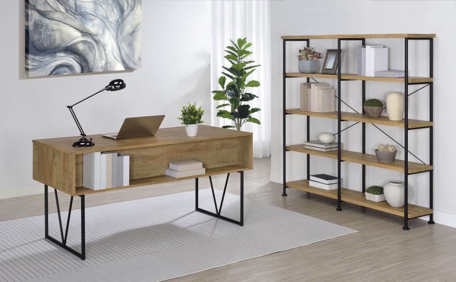 Analiese 63-inch 4-shelf Double Bookshelf Mango - 801853