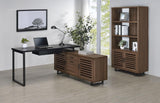Maddox 60-inch L-Shape Office Computer Desk Black and Walnut - 801861
