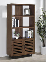 Maddox 71-inch 3-shelf Cabinet Bookcase Walnut - 801863