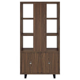 Maddox 71-inch 3-shelf Cabinet Bookcase Walnut - 801863