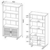 Maddox 71-inch 3-shelf Cabinet Bookcase Walnut - 801863
