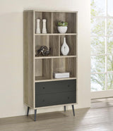 Maeve 70-inch 3-shelf Bookcase with Drawers Distressed Pine - 801923