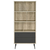 Maeve 70-inch 3-shelf Bookcase with Drawers Distressed Pine - 801923