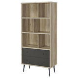Maeve 70-inch 3-shelf Bookcase with Drawers Distressed Pine - 801923