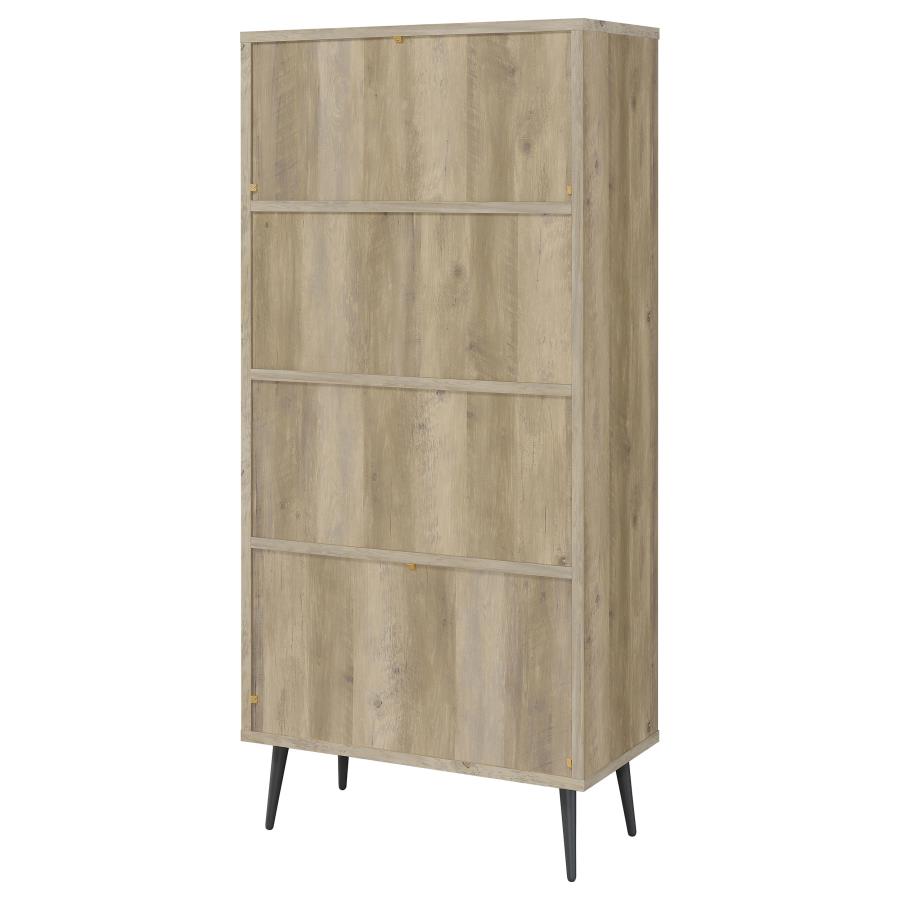 Maeve 70-inch 3-shelf Bookcase with Drawers Distressed Pine - 801923