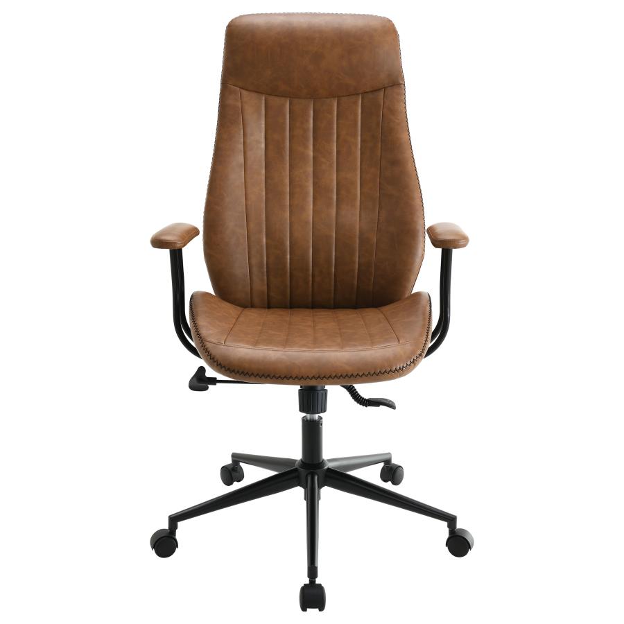 Ranger Upholstered Adjustable Home Office Desk Chair Brown - 801941