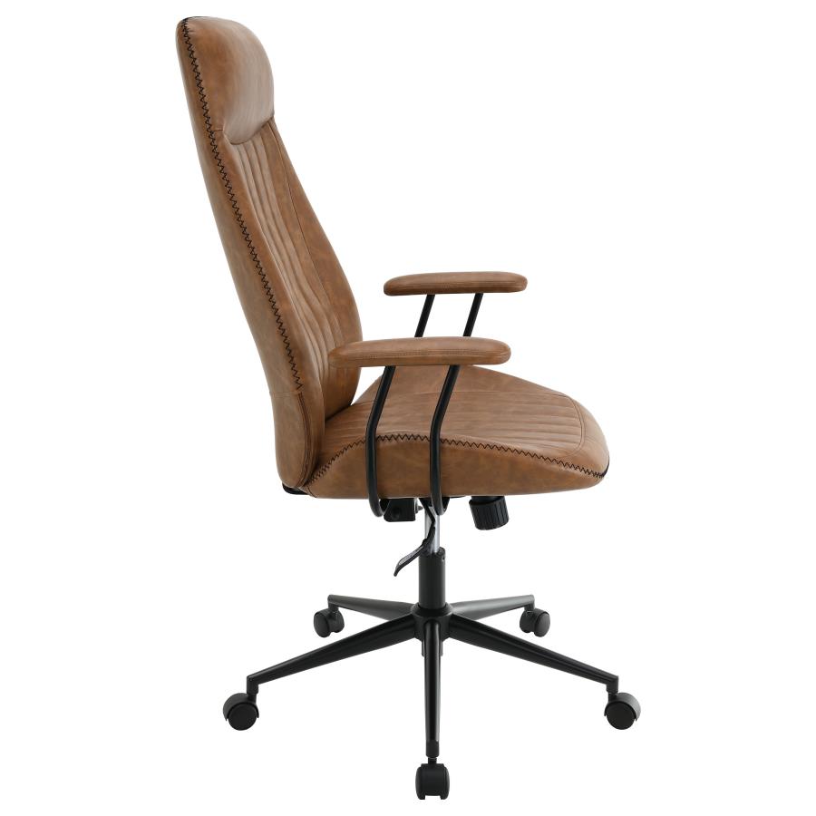 Ranger Upholstered Adjustable Home Office Desk Chair Brown - 801941