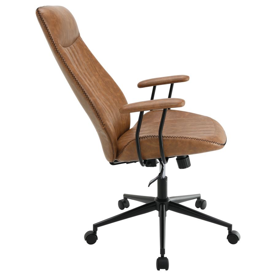 Ranger Upholstered Adjustable Home Office Desk Chair Brown - 801941