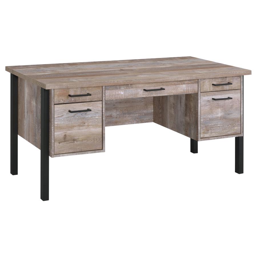 Samson 60-inch 4-drawer Office Computer Desk Weathered Oak - 801950