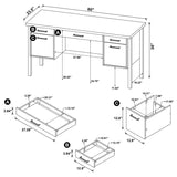 Samson 60-inch 4-drawer Office Computer Desk Weathered Oak - 801950