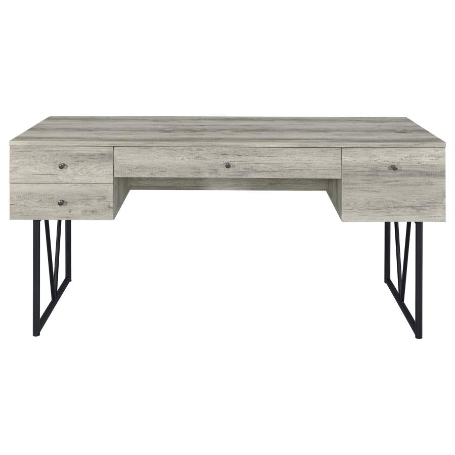 Analiese 63-inch 4-drawer Writing Desk Grey Driftwood - 801999