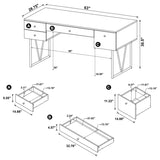 Analiese 63-inch 4-drawer Writing Desk Grey Driftwood - 801999