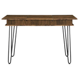 Sheeran 47-inch Writing Desk with Storage Rustic Amber - 802011