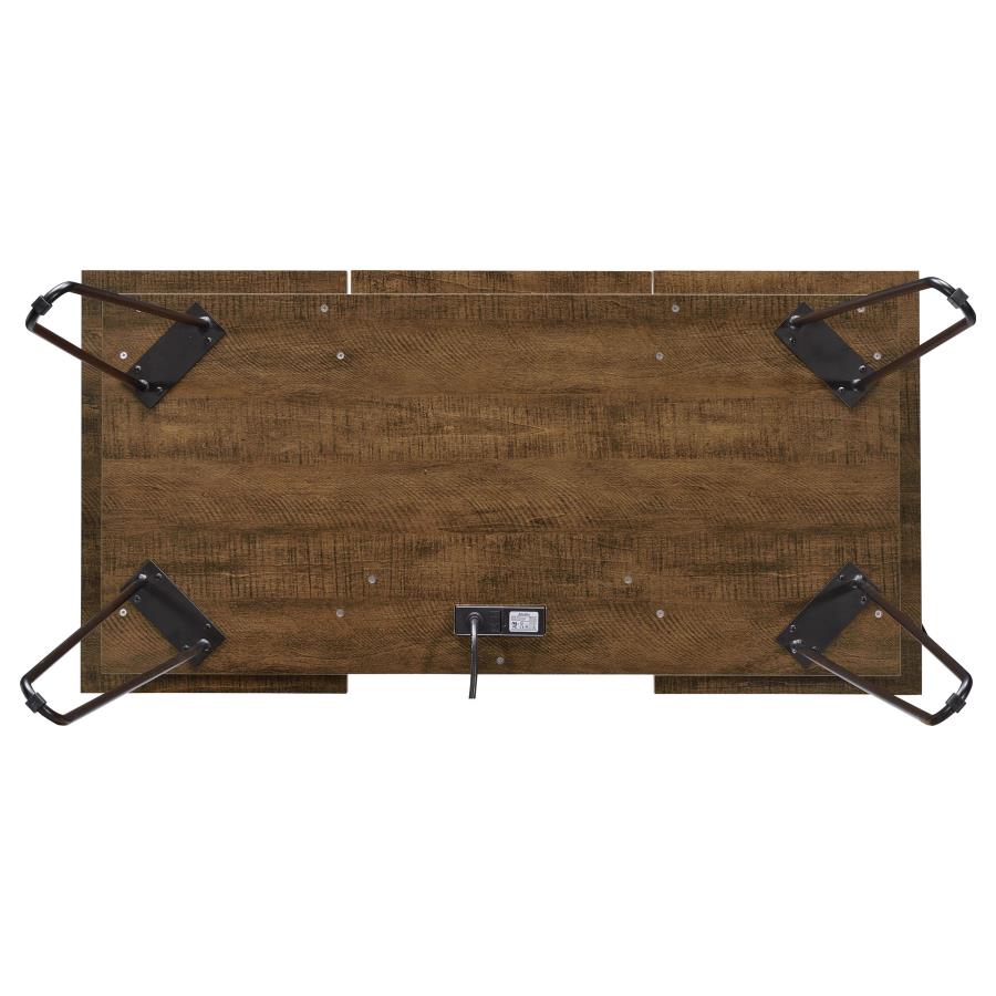 Sheeran 47-inch Writing Desk with Storage Rustic Amber - 802011