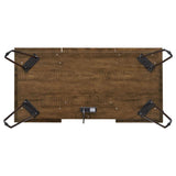 Sheeran 47-inch Writing Desk with Storage Rustic Amber - 802011