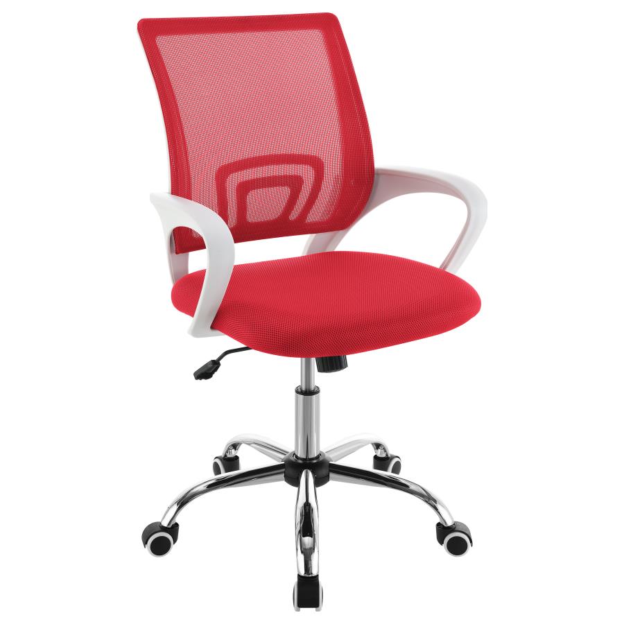 Felton Upholstered Adjustable Home Office Desk Chair Red - 802017