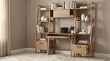 Fabian 4-piece Computer Desk and Bookshelf Set Distressed Light Brown - 802041-SET