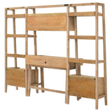 Fabian 4-piece Computer Desk and Bookshelf Set Distressed Light Brown - 802041-SET