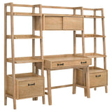 Fabian 2-piece 3-shelf Bookshelf with Drawer Distressed Light Brown - 802043