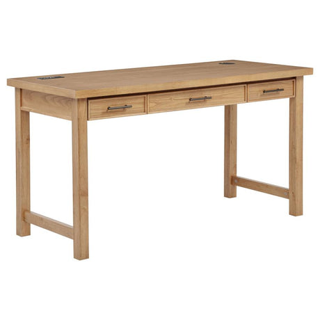 Vermes 55-inch 3-drawer Writing Desk with Power Outlet Light Ash - 802061