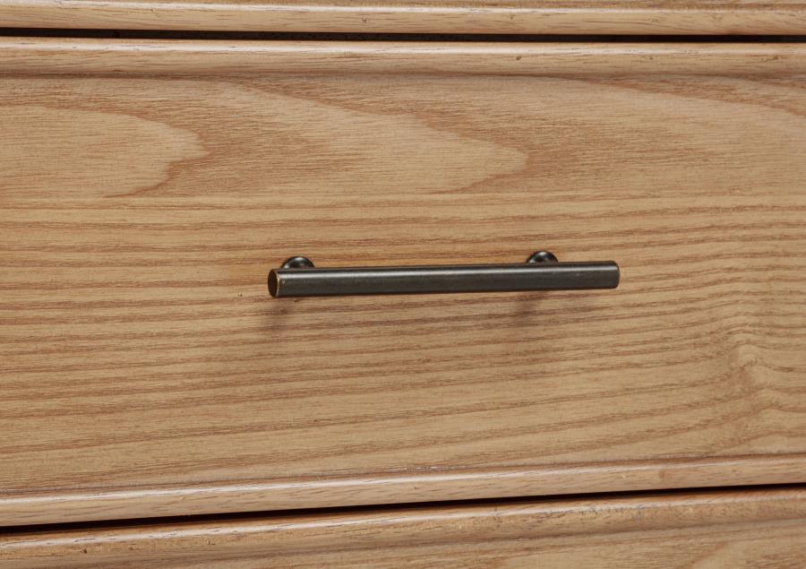 Vermes 66-inch 7-drawer Computer Desk with Power Outlet Light Ash - 802062