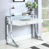 Gemma 48-inch 2-drawer Writing Desk White High Gloss - 802141