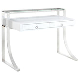 Gemma 48-inch 2-drawer Writing Desk White High Gloss - 802141