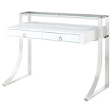 Gemma 48-inch 2-drawer Writing Desk White High Gloss - 802141
