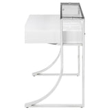 Gemma 48-inch 2-drawer Writing Desk White High Gloss - 802141