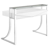 Gemma 48-inch 2-drawer Writing Desk White High Gloss - 802141