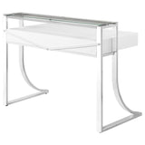 Gemma 48-inch 2-drawer Writing Desk White High Gloss - 802141
