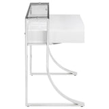 Gemma 48-inch 2-drawer Writing Desk White High Gloss - 802141