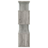 Emelle 63-inch 4-shelf Glass Panel Bookshelf Grey Driftwood - 802340