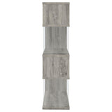 Emelle 63-inch 4-shelf Glass Panel Bookshelf Grey Driftwood - 802340
