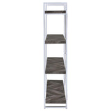 Grimma 63-inch 4-shelf Bookshelf Rustic Grey and Chrome - 802613