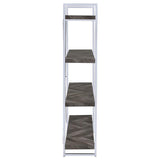 Grimma 63-inch 4-shelf Bookshelf Rustic Grey and Chrome - 802613