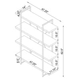 Grimma 63-inch 4-shelf Bookshelf Rustic Grey and Chrome - 802613