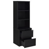 Westpark 3-shelf Bookcase USB and Lockable Drawer Black - 802703