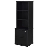 Westpark 3-shelf Bookcase USB and Lockable Drawer Black - 802703