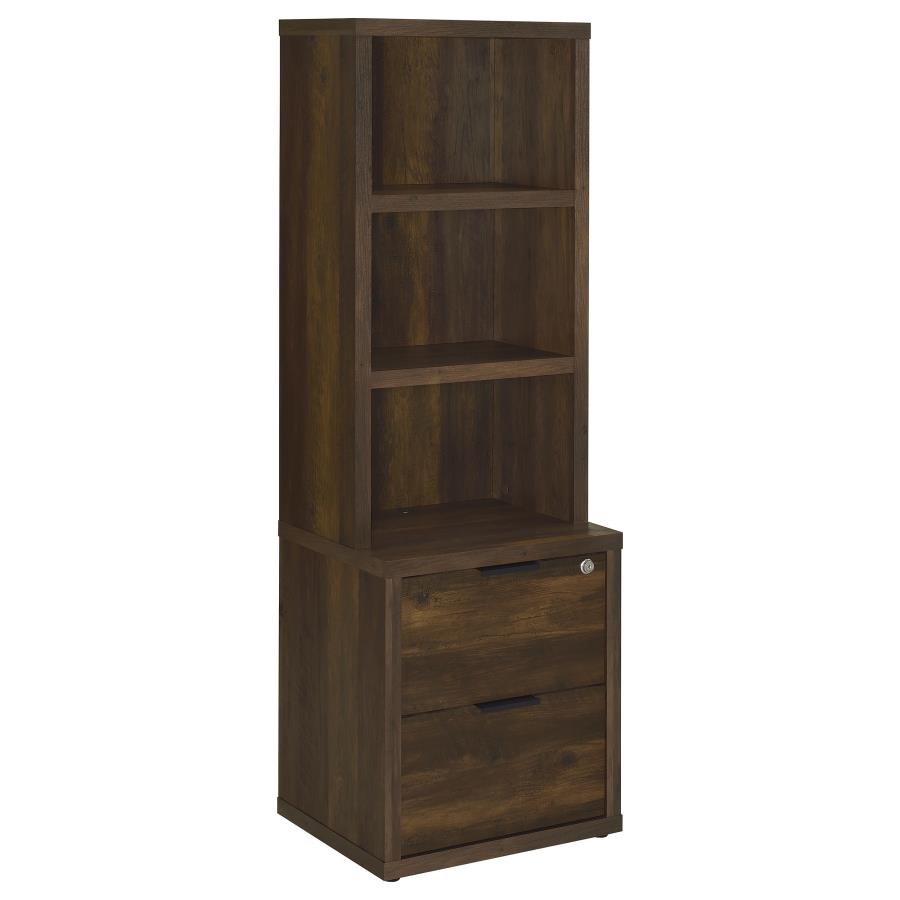 Westpark 3-shelf Bookcase USB and Lockable Drawer Dark Pine - 802713
