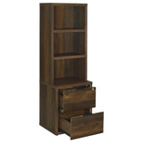 Westpark 3-shelf Bookcase USB and Lockable Drawer Dark Pine - 802713