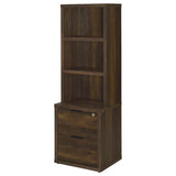 Westpark 3-shelf Bookcase USB and Lockable Drawer Dark Pine - 802713