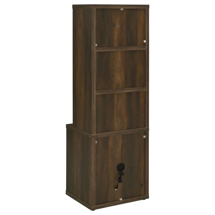 Westpark 3-shelf Bookcase USB and Lockable Drawer Dark Pine - 802713